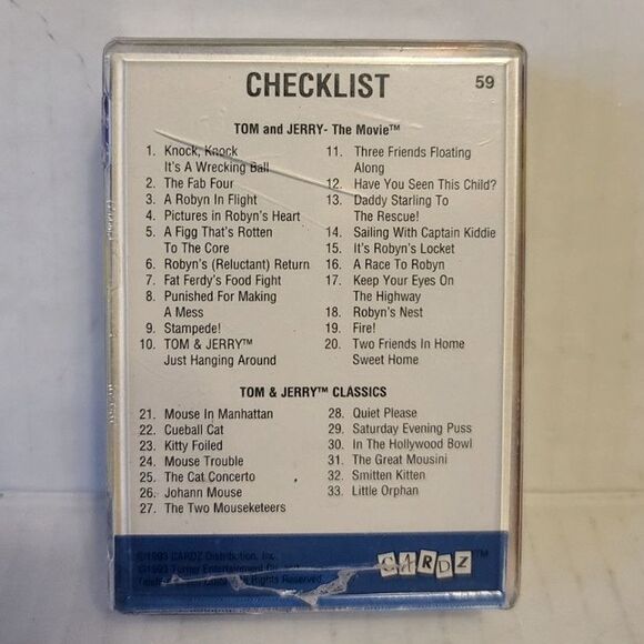 TOM and JERRY Cartoon 1993 Trading Cards Complete Set of 60 Hard Plastic Case - Picture 2 of 4